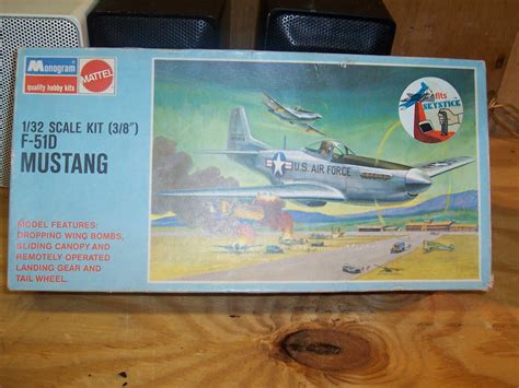 Vintage Monogram Model Kit 1960s F51D Mustang by nashvillepicker