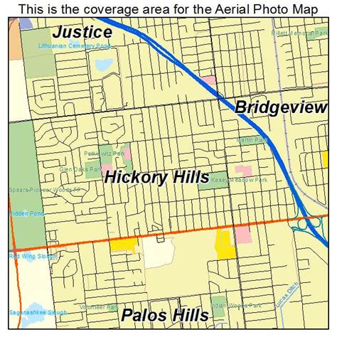 Aerial Photography Map of Hickory Hills, IL Illinois