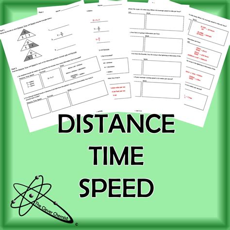 This is a four-page worksheet covering formulas and calculations of distance, time,… | Speech ...