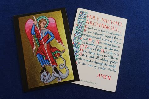 Holy Michael Archangel Prayer Card Catholic Christian Gift Religious ...