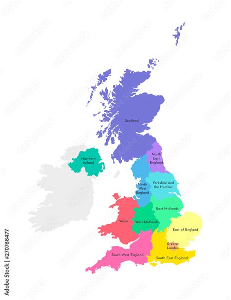 Vector isolated illustration of simplified administrative map of the ...