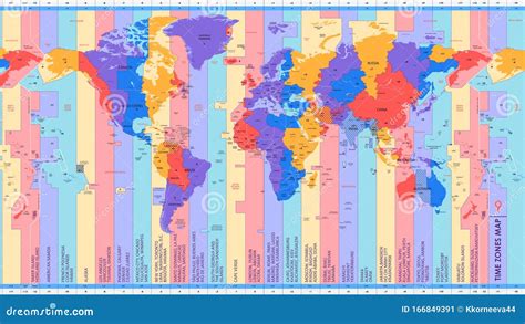 World Time Zones Map Detailed World Map With Countries Names Vector | Images and Photos finder
