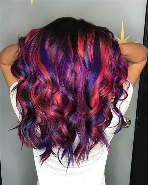 Purple and red hair #redombre #purpleombrehair in 2020 | Ombre hair ...