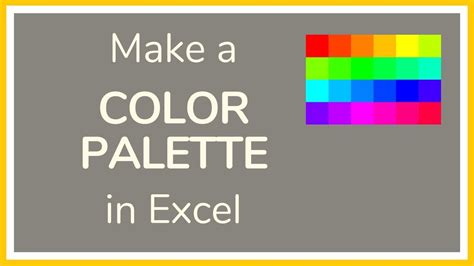 How to Make a Color Palette in Excel - Tutorial 🎨 - YouTube