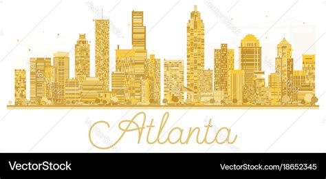 Atlanta usa city skyline golden silhouette Vector Image