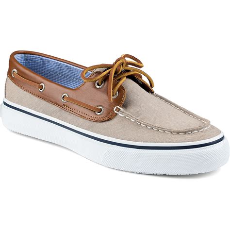 Sperry Top-Sider Men's Bahama Chambray 2-Eye Boat Shoe- Chino | Island Beach Gear