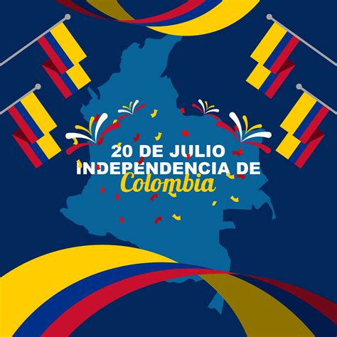 Colombian independence day design on 20 july, Colombia independence day celebration greeting ...