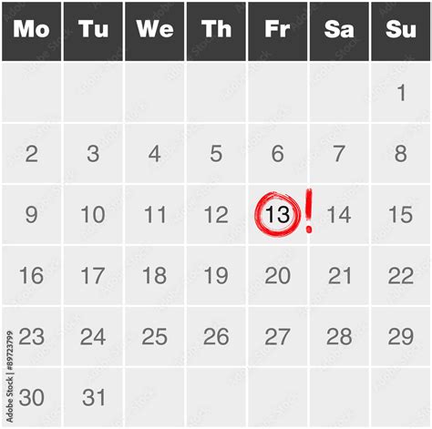 Friday The 13th Calendar