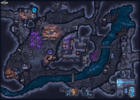 [OC] Huge Underdark Marketplace - 70 x 50 (7000 x 5000px) : battlemaps | Dungeon maps, Fantasy ...