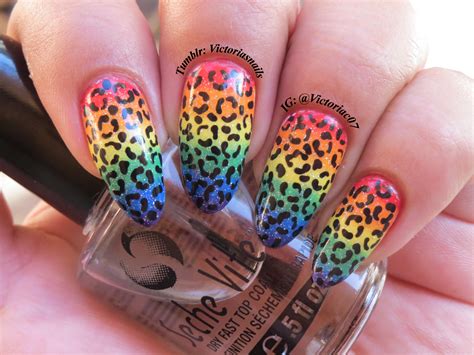 rainbow gradient leopard print nails / nail art I Love Nails, Fun Nails ...