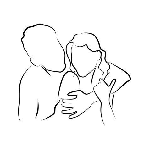 Hugging Lovers in Linear Style 19020811 Vector Art at Vecteezy