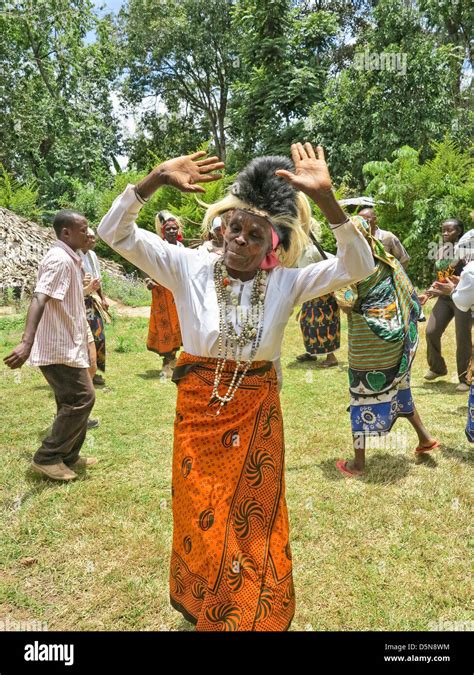 Native Kilimanjaro Tribe of Chagga Women performing native dance for ...