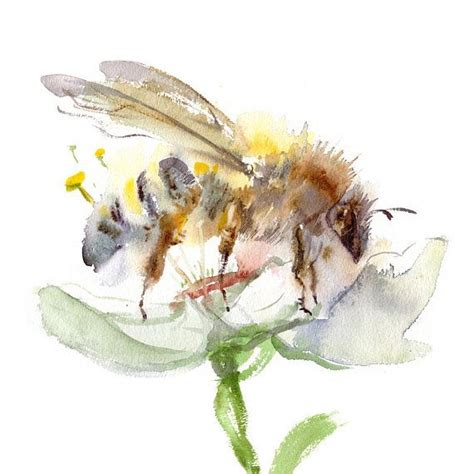 Honey bee Giclee print of original watercolor, insect lover gift | Bee art, Art, Original ...