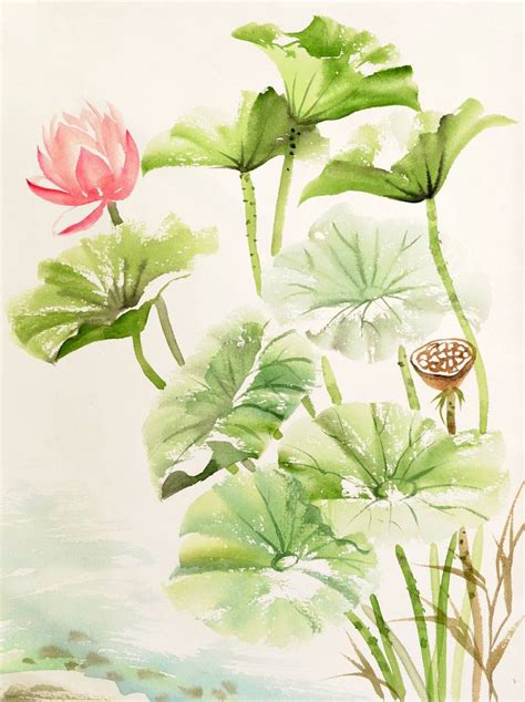 Lotus flower watercolor painting Painting by Veronika Surovtseva | Saatchi Art