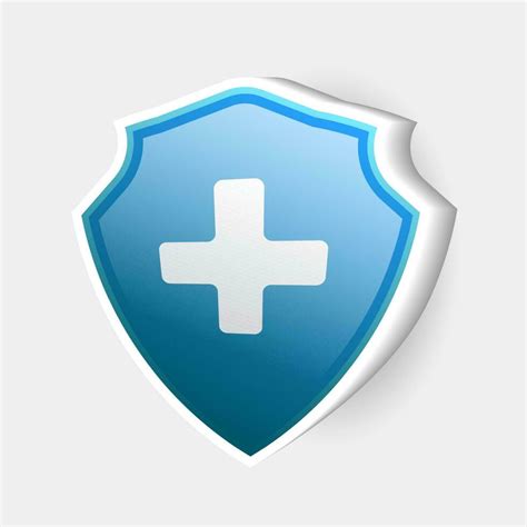 3d blue medical health protection shield with cross. Healthcare ...