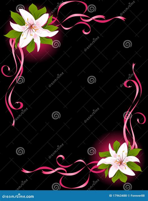 Beautiful frame with Lily stock vector. Illustration of blossom - 17963488