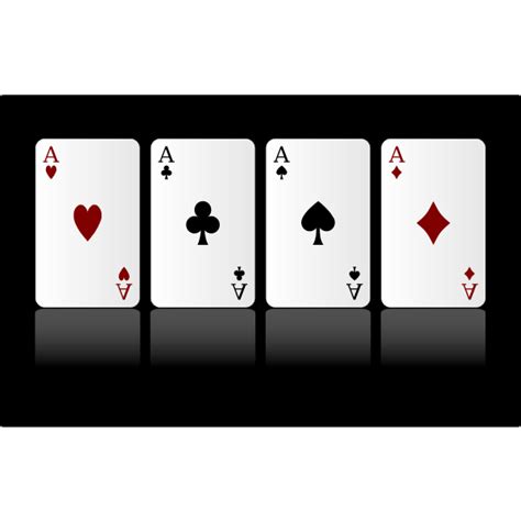 Vector image of four ace playing cards on black background | Free SVG