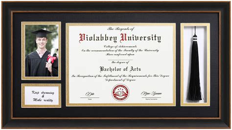 Buy Black Diploma Frame with Tassel Holder for 8.5x11 Certificates Document and 4x6 Graduation ...