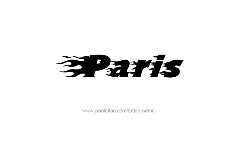 Paris Name Tattoo Designs