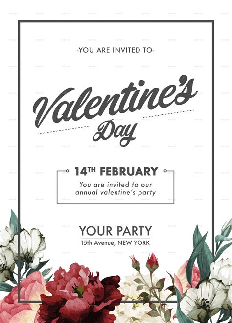 Valentines Day Invitation Free Template - Printable Templates