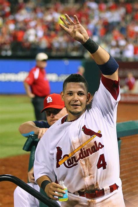 Yadi answers the curtain call after his 2-run homer! | St louis cardinals baseball, Stl ...