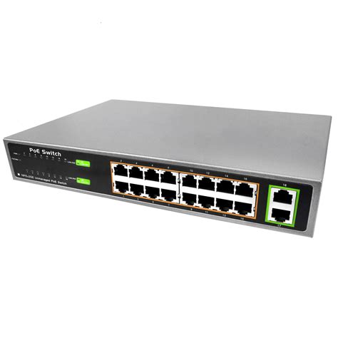 16 Port PoE Switch, Perfect for IP Security Cameras