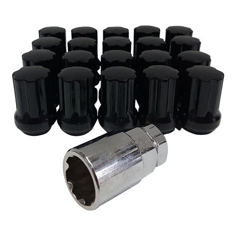 20 x 14x1.5 45mm Black Spline Wheel Lug Nut Fit VE Holden Landcruiser + Socket