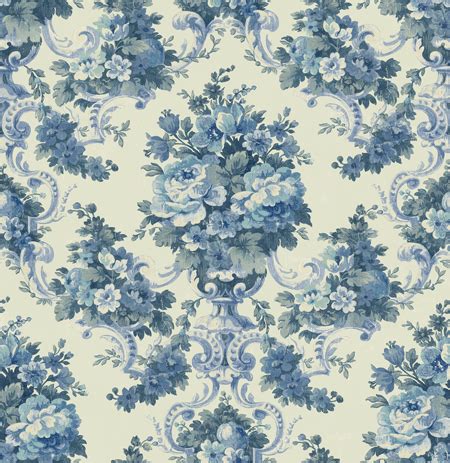 Blue KD72112 Vintage Floral Wallpaper | Vintage flowers wallpaper ...