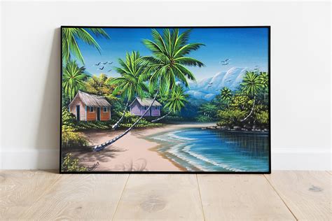 Beach Painting on Canvas Oil Painting Beach Landscape - Etsy