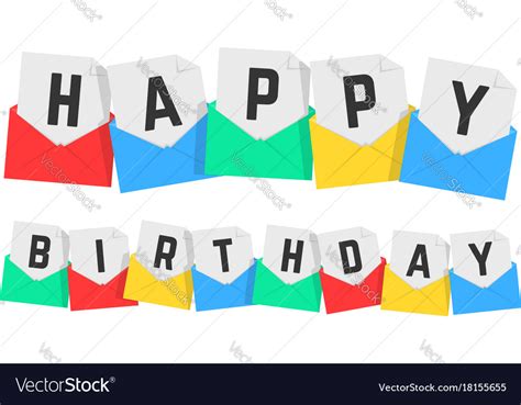 Happy birthday text of color letters Royalty Free Vector