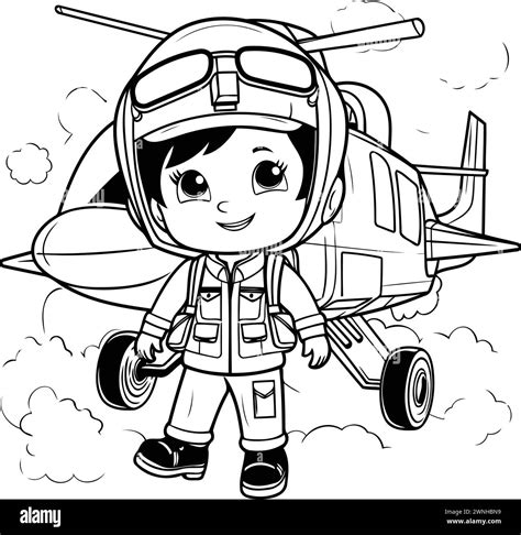 Plane clipart cute Black and White Stock Photos & Images - Alamy