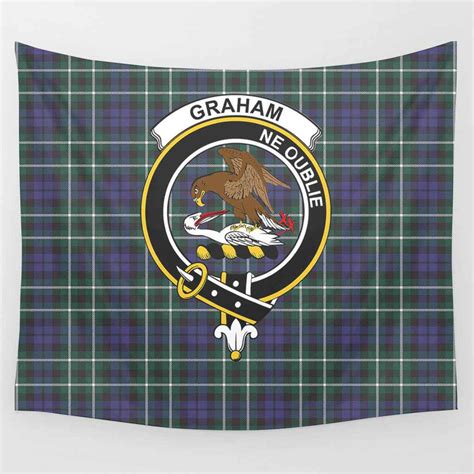 Scottish Graham Clan Crest Tartan Tapestry