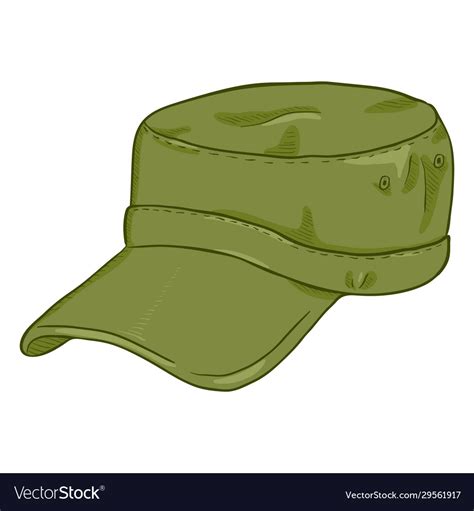 Cartoon army cap summer military head gear Vector Image