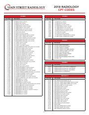 2018 Radiology CPT Codes.pdf - 2018 RADIOLOGY CPT CODES BONE ...