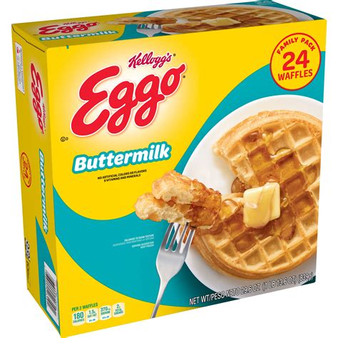 Kellogg's Eggo, Frozen Waffles, Buttermilk, Family Pack, 24 Ct, 29.6 Oz ...