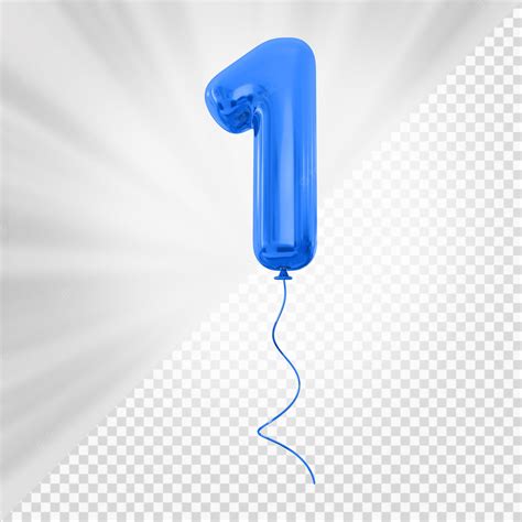 Premium PSD | Blue balloon number 2