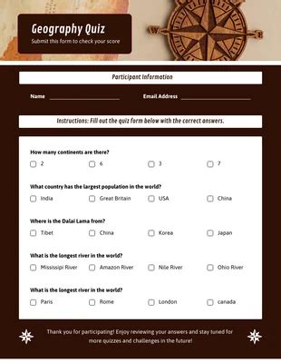 Free Quiz Form Templates - Venngage