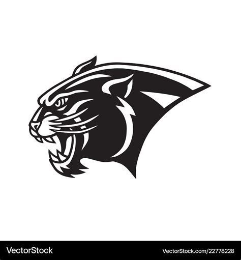 Black panther head logo head mascot sports team Vector Image