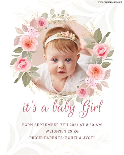 It's Girl - Announcement of new born baby girl templates