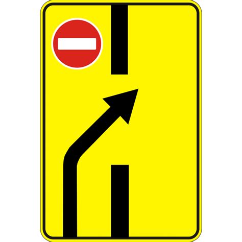 Road Sign 5.27.2 Change of Direction on the Road with a Dividing Lane