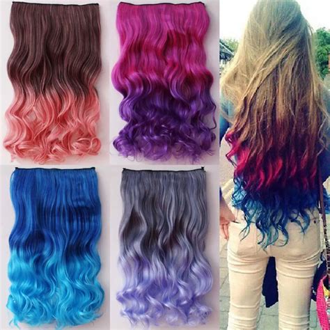 Aliexpress.com : Buy Fashion Gradient Color Hair Extensions Clip Hair ...