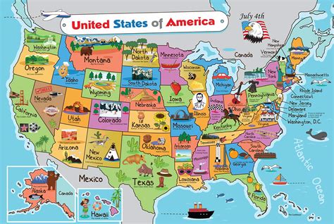 Map The United States Of America - Cities And Towns Map