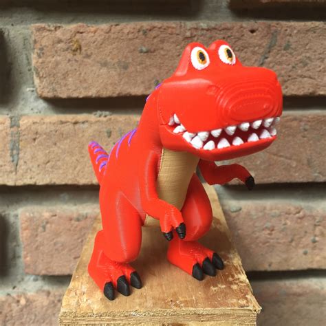 STL file DINO T-REX (PINKFONG) Stand 🦖・3D printing model to download・Cults