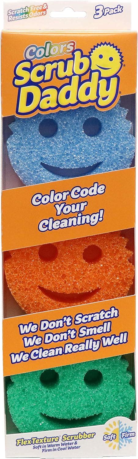 Amazon.com: Scrub Daddy Color Sponges - Scratch-Free Multipurpose Dish Sponge Color Variety Pack ...