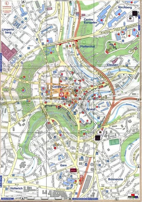 Luxembourg old town map - Map of Luxembourg old town (Western Europe - Europe)