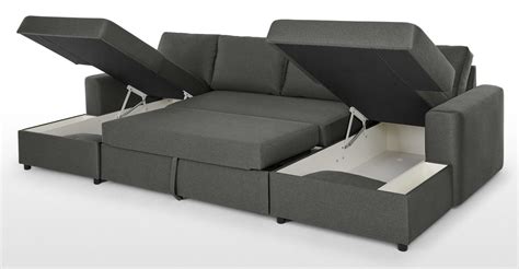 Aidian Large Corner Sofa Bed with Storage, Pigeon Grey | MADE.com ...