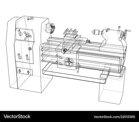 Lathe concept rendering of 3d Royalty Free Vector Image