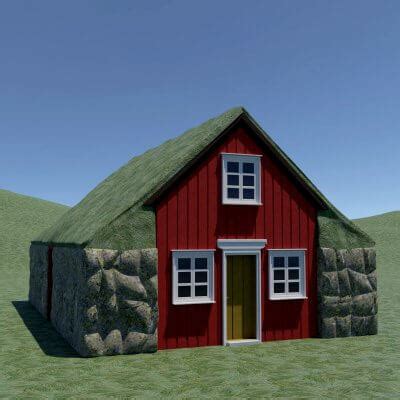 Turf House - 3D Model by Blenduffo