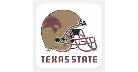 Texas State Helmet Logo Square Sticker | Zazzle