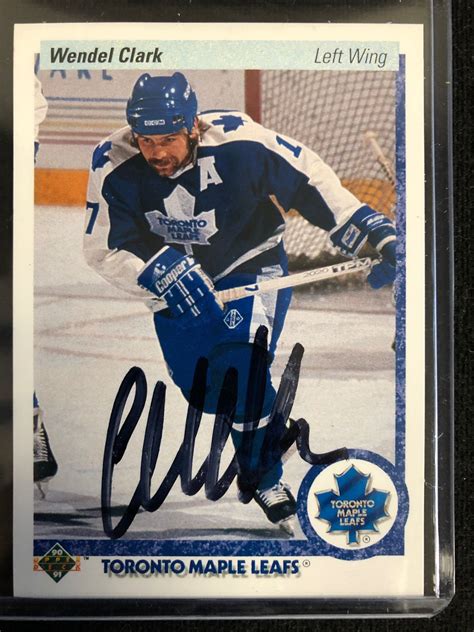 WENDEL CLARK SIGNED 1990-91 UPPER DECK HOCKEY CARD